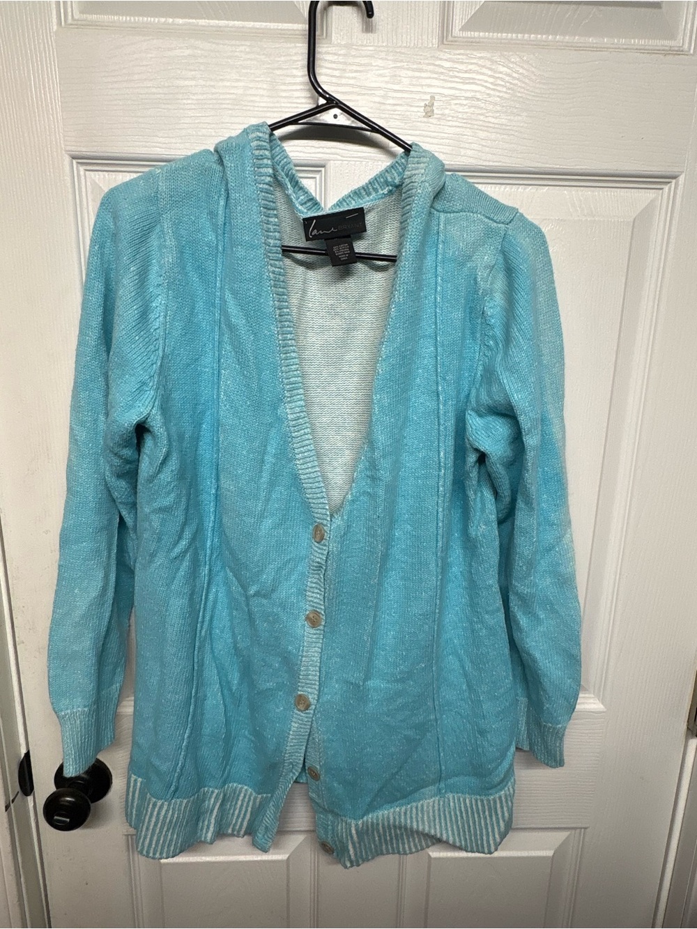Lane Bryant Aqua Hooded Cardigan Sweater
